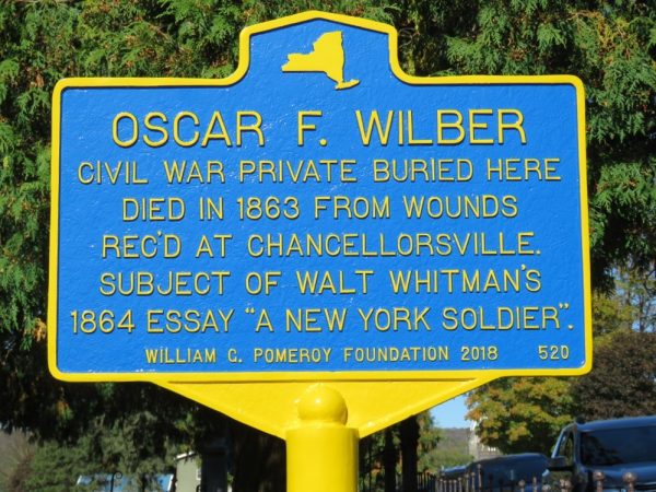 OSCAR F. WILBER WAR MEMORIAL MARKER