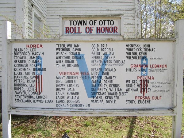 OTTO TOWNSHIP ROLL OF HONOR MEMORIAL RIGHT SIDE