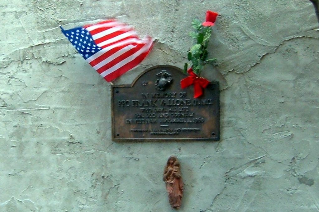 PFC FRANK VALLONE, USMC WAR MEMORIAL PLAQUE I