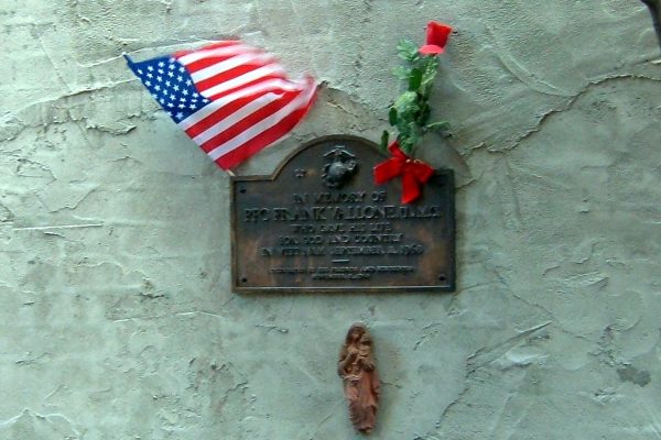 PFC FRANK VALLONE, USMC WAR MEMORIAL PLAQUE I