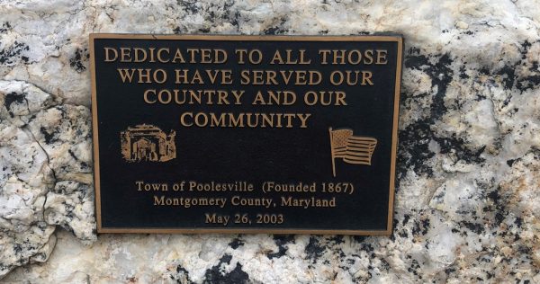 POOLESVILLE VETERANS MEMORIAL PLAQUE