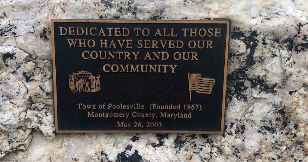 POOLESVILLE VETERANS MEMORIAL PLAQUE