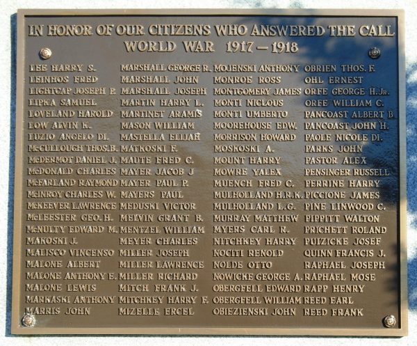 RIVERSIDE WORLD WAR I MEMORIAL PLAQUE C