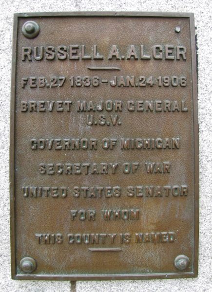 RUSSELL A. ALGER WAR MEMORIAL PLAQUE