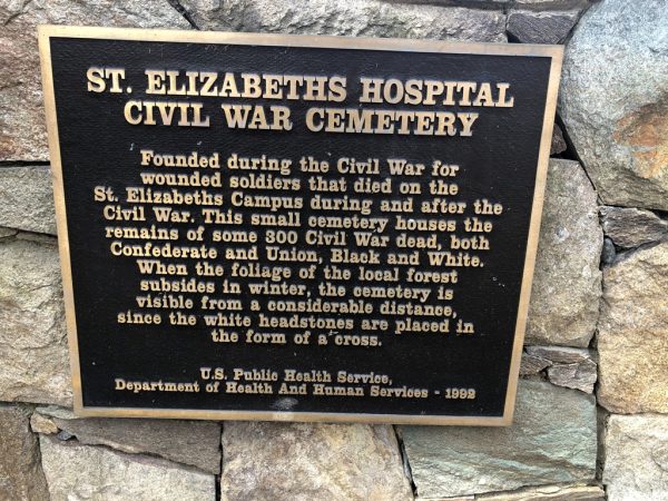 ST. ELIZABETHS HOSPITAL CIVIL WAR CEMETERY PLAQUE