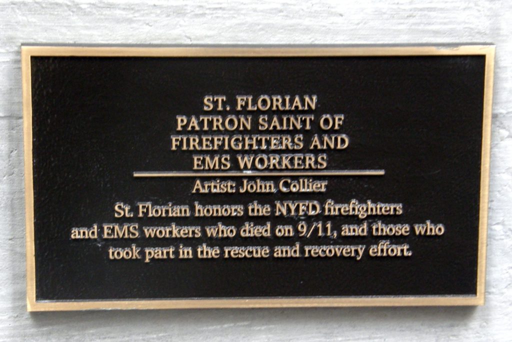 ST. FLORIAN 9/11 MEMORIAL PLAQUE