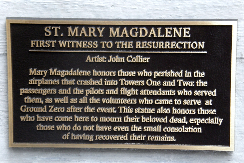 ST. MARY MAGDALENE 9/11 MEMORIAL PLAQUE