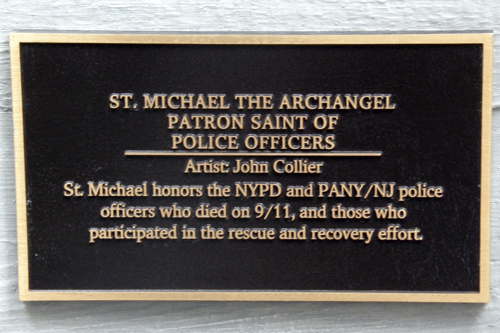 ST. MICHAEL THE ARCHANGEL 9/11 MEMORIAL PLAQUE