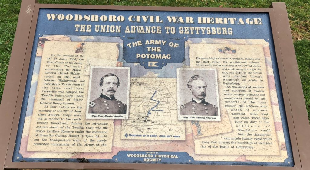THE UNION ADVANCE TO GETTYSBURG MEMORIAL PANEL