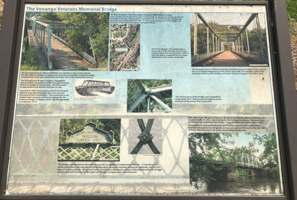 THE VENANGO VETERANS MEMORIAL BRIDGE PLAQUE
