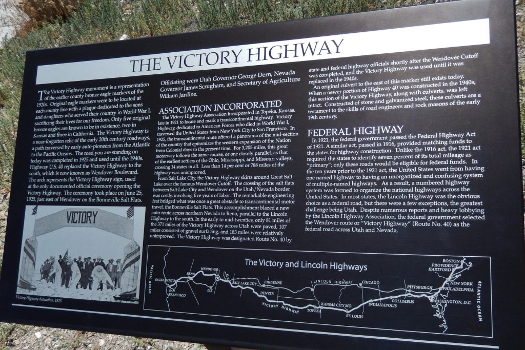 THE VICTORY HIGHWAY MEMORIAL PLAQUE