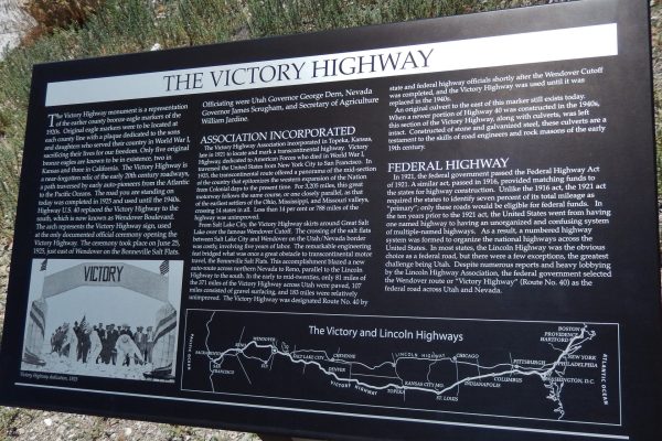 THE VICTORY HIGHWAY MEMORIAL PLAQUE