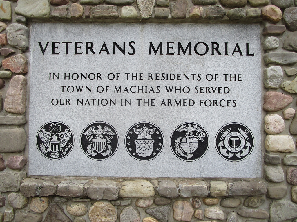 TOWN OF MACHIAS VETERANS MEMORIAL PLAQUE