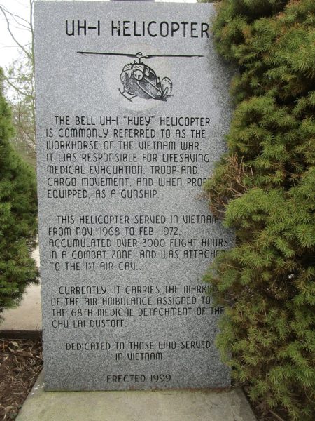 UH-1 HELICOPTER WAR MEMORIAL STONE