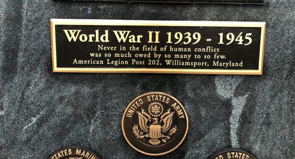 WASHINGTON COUNTY MARYLAND WWII MEMORIAL PLAQUE B