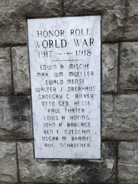 WASHINGTON WORLD WAR HONOR ROLL MEMORIAL PLAQUE
