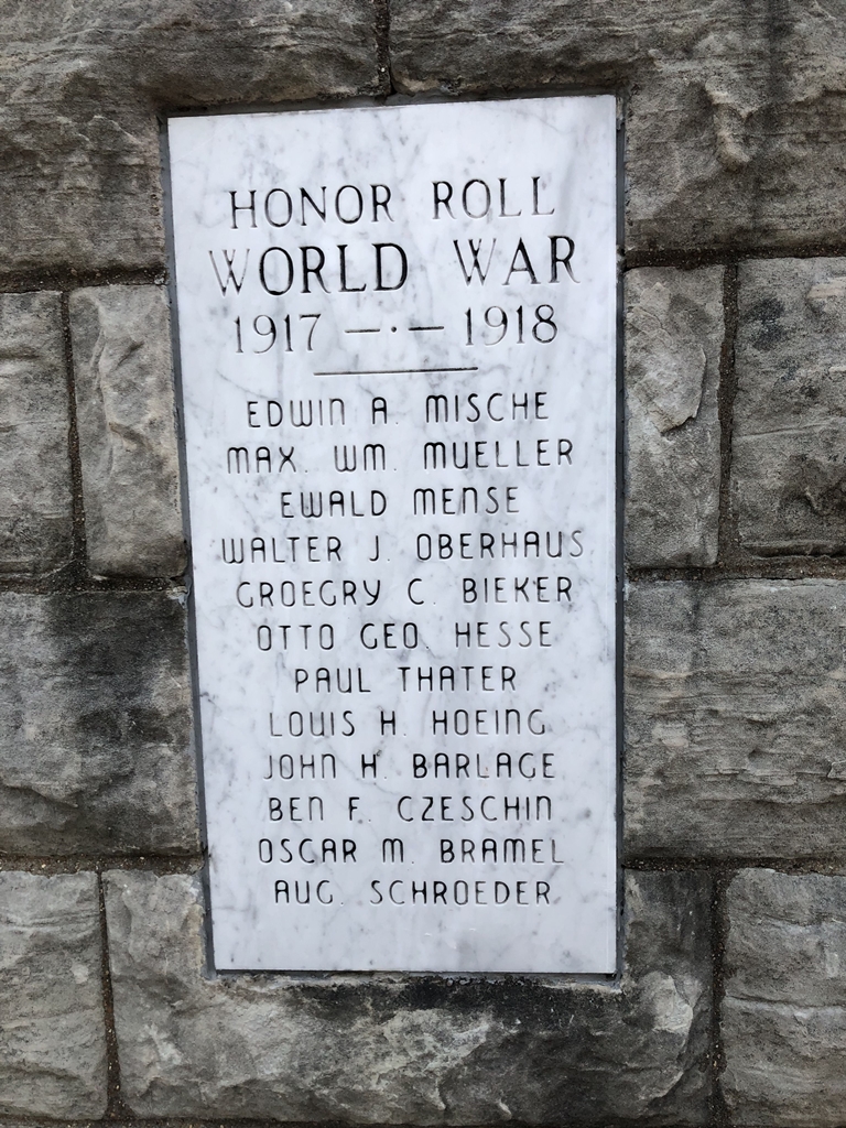 WASHINGTON WORLD WAR HONOR ROLL MEMORIAL PLAQUE