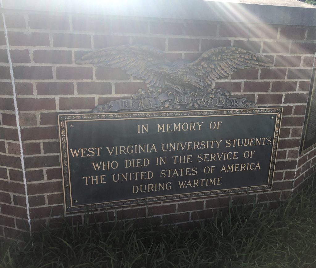WEST VIRGINIA  UNIVERSITY STUDENT WAR VETERANS MEMORIAL
