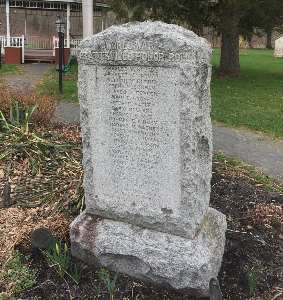 WORLD WAR PRATSVILLE HONOR ROLL MEMORIAL