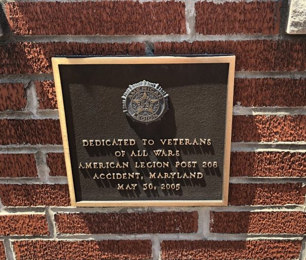 ACCIDENT MD IN MEMORIAM WAR MEMORIAL PLAQUE