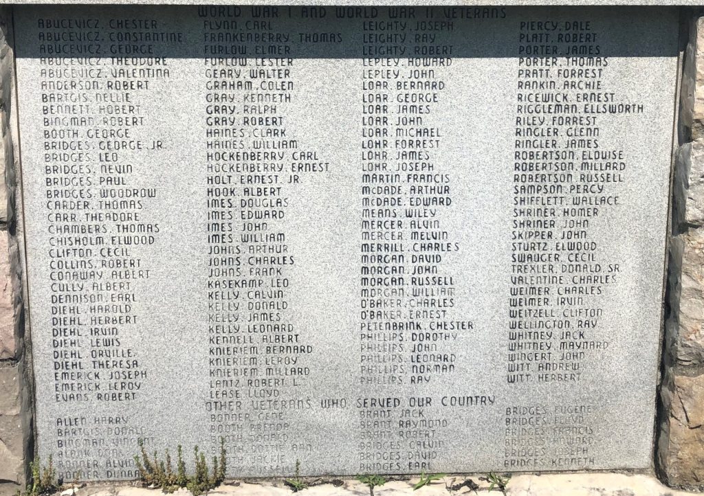 BARRELLVILLE HONOR ROLL MEMORIAL STONE A