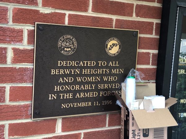 BERWYN HEIGHTS ARMED FORCES MEMORIAL PLAQUE
