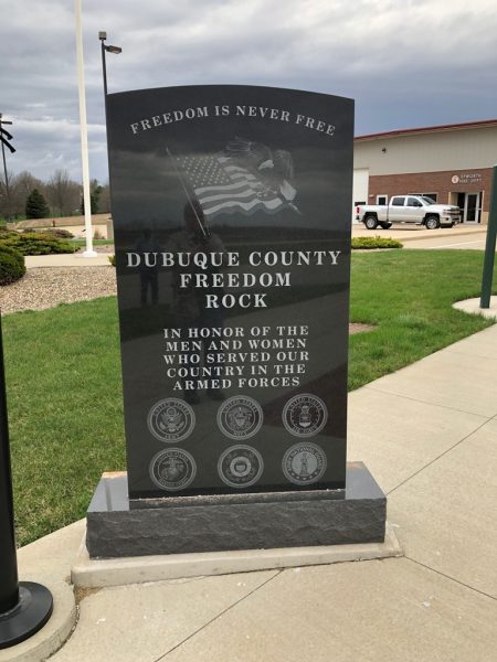 DUBUQUE COUNTY FREEDOM ROCK VETERANS MEMORIAL DEDICATION STONE