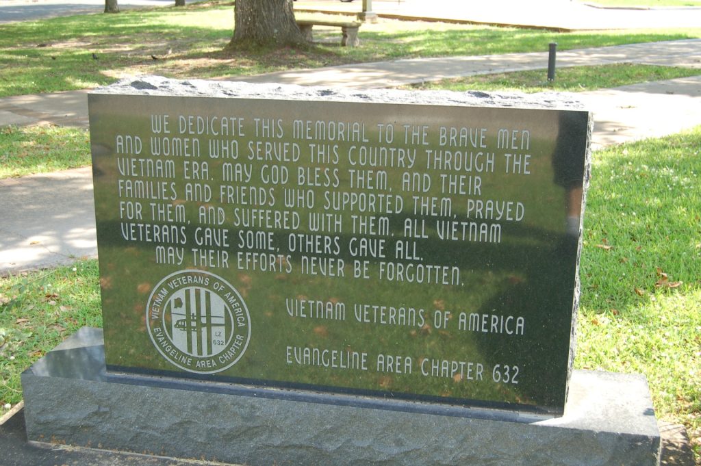 EVANGELINE AREA VIETNAM VETERANS MEMORIAL DEDICATION STONE