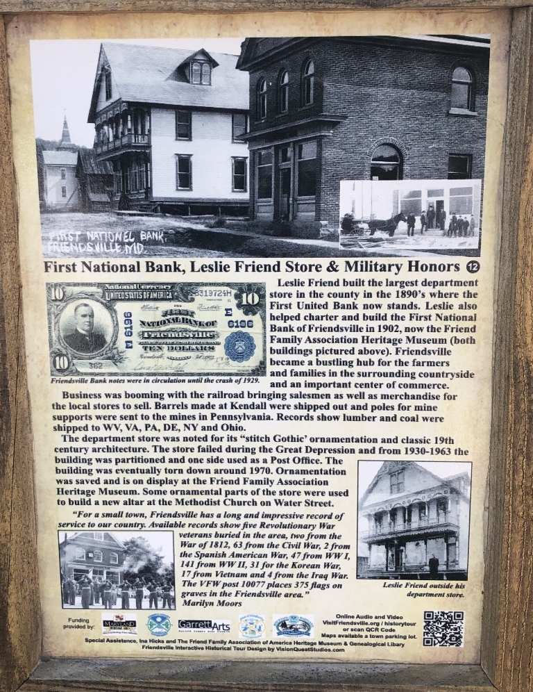 FIRST NATIONAL BANK, LESLIE FRIEND STORE & MILITARY HONORS MEMORIAL PANEL