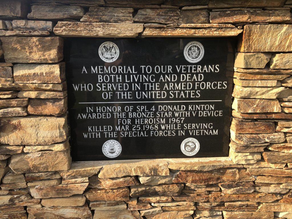 FLINTSTONE VETERANS MEMORIAL PLAQUE