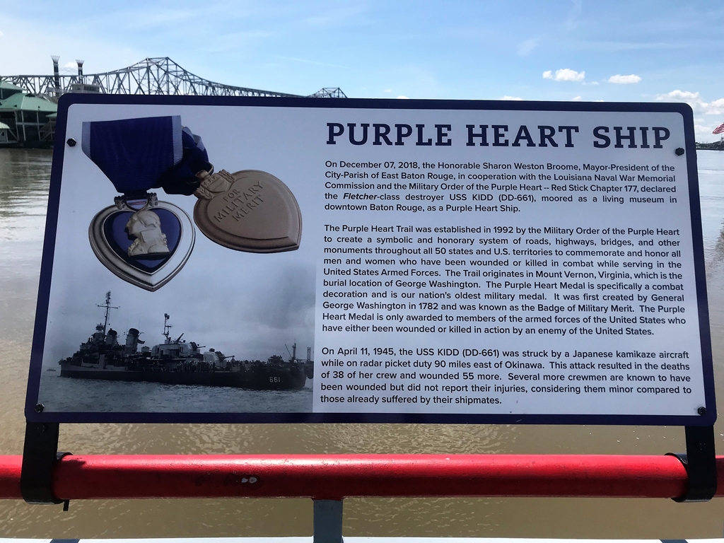 PURPLE HEART SHIP WAR MEMORIAL PLAQUE