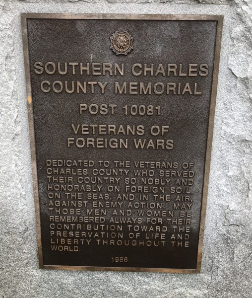 SOUTH CHARLES COUNTY MEMORIAL PLAQUE