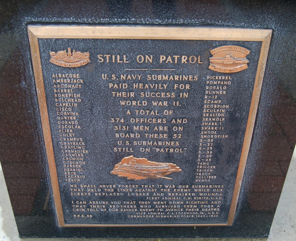 U.S.S. GOLET SS-361 WAR MEMORIAL PLAQUE