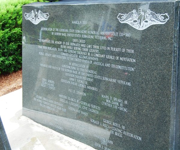 U.S.S. GOLET SS-361 WAR MEMORIAL STONE B