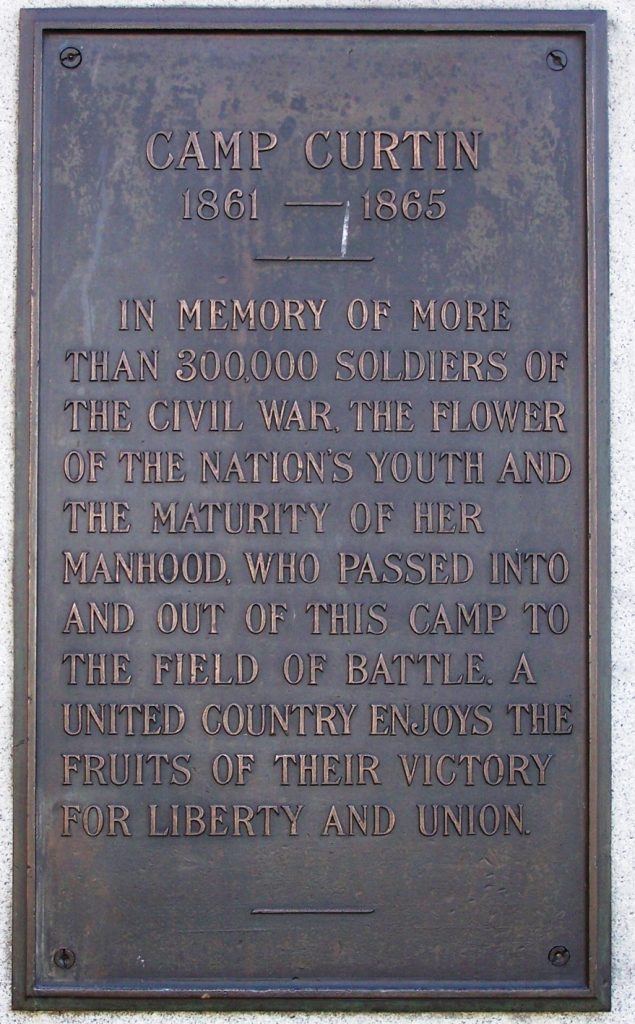 CAMP CURTIN WAR MEMORIAL PLAQUE A
