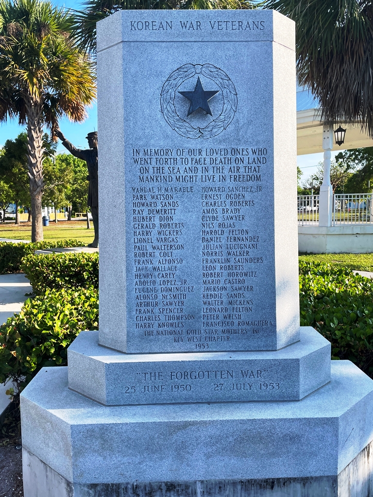 NATIONAL GOLD STAR MOTHERS KEY WEST CHAPTER 1953 KOREAN WAR MEMORIAL