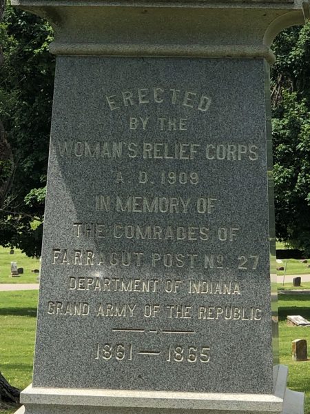 OAK HILL CEMETERY, IN G.A.R. CIVIL WAR MEMORIAL DEDICATION STONE