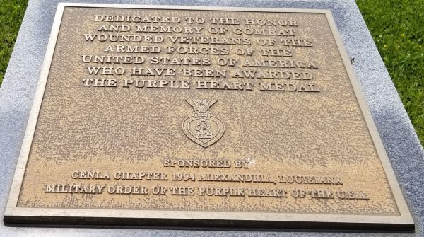 PINEVILLE COMBAT WOUNDED VETERANS MEMORIAL PLAQUE