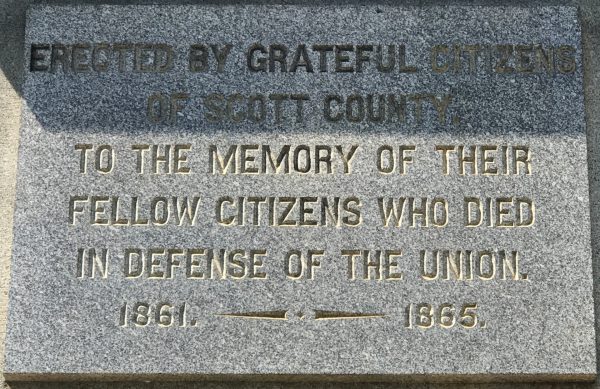 SCOTT COUNTY CIVIL WAR MEMORIAL STONE A