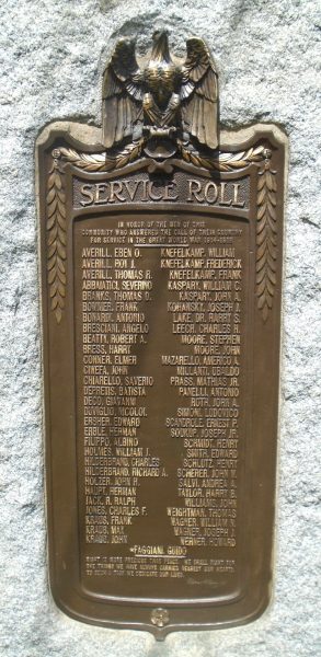 WORLD WAR SERVICE ROLL MEMORIAL PLAQUE