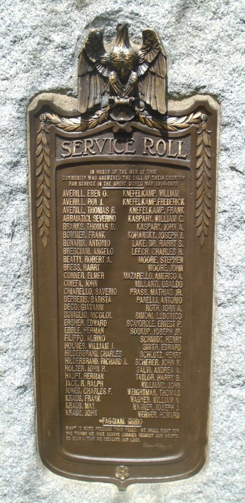 WORLD WAR SERVICE ROLL MEMORIAL PLAQUE
