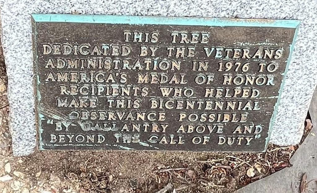 DC VA AMERICA’S MEDAL OF HONOR RECIPIENTS MEMORIAL TREE PLAQUE