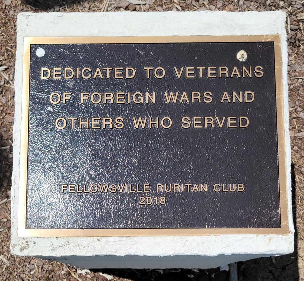 FELLOWSVILLE RURITAN CLUB VETERANS MEMORIAL PLAQUE
