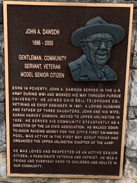 JOHN A. DAWSON WAR MEMORIAL PLAQUE