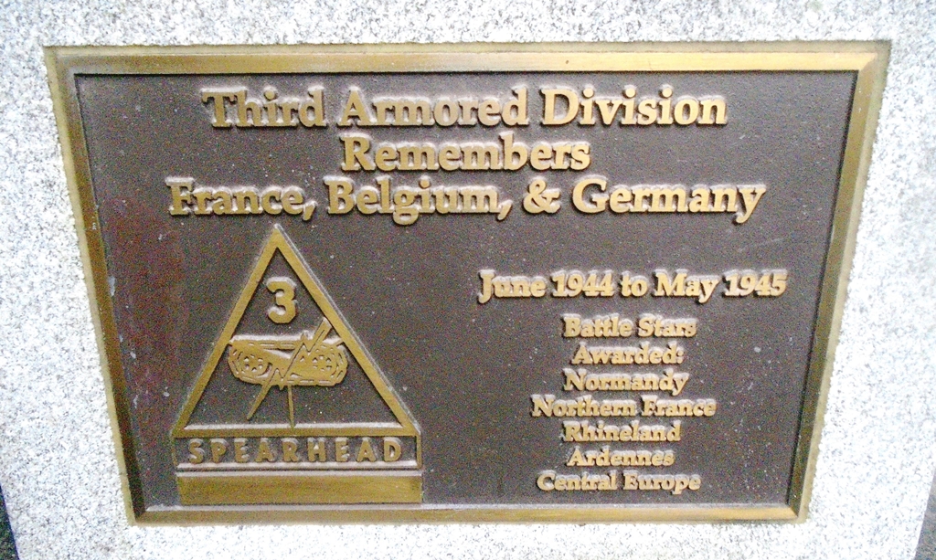 THE 3RD ARMORED “SPEARHEAD” DIVISION WAR MEMORIAL PLAQUE B