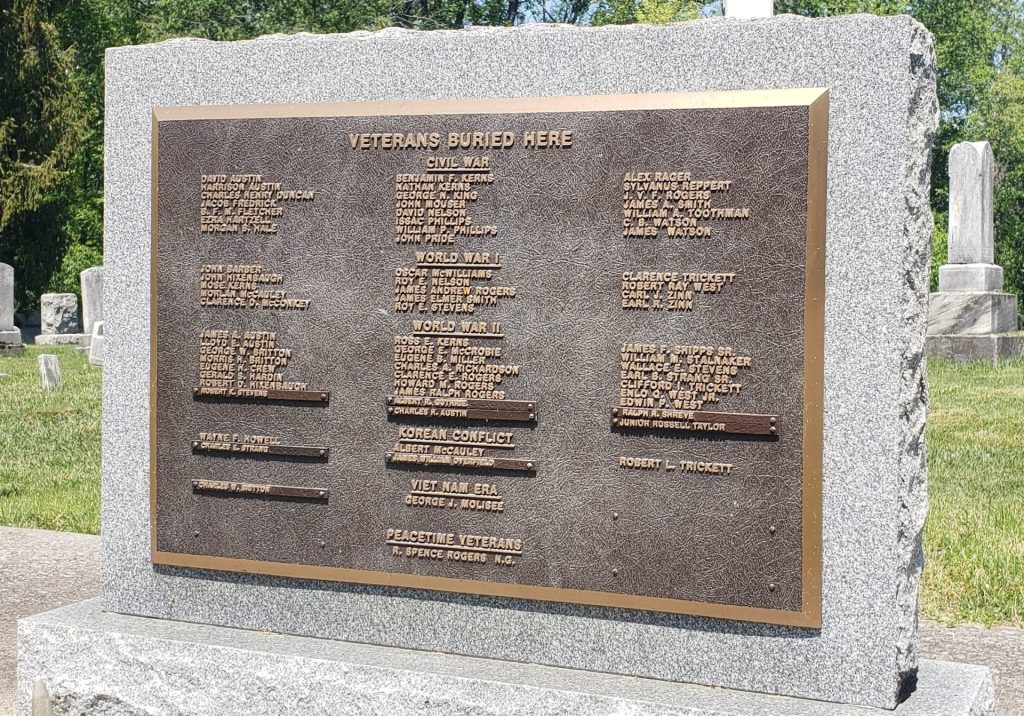 VETERANS BURIED HERE WAR MEMORIAL