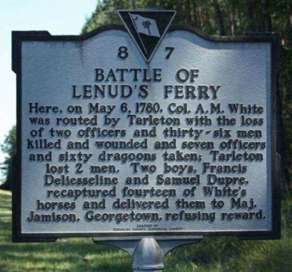 BATTLE OF LENUD’S FERRY REVOLUTIONARY WAR MEMORIAL MARKER