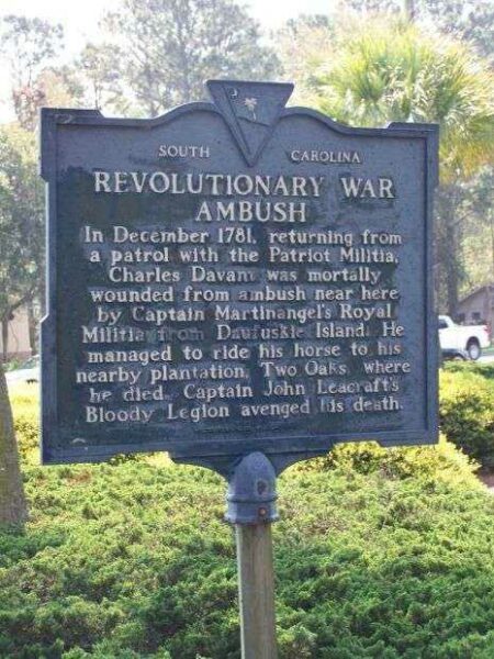 REVOLUTIONARY WAR AMBUSH MEMORIAL MARKER