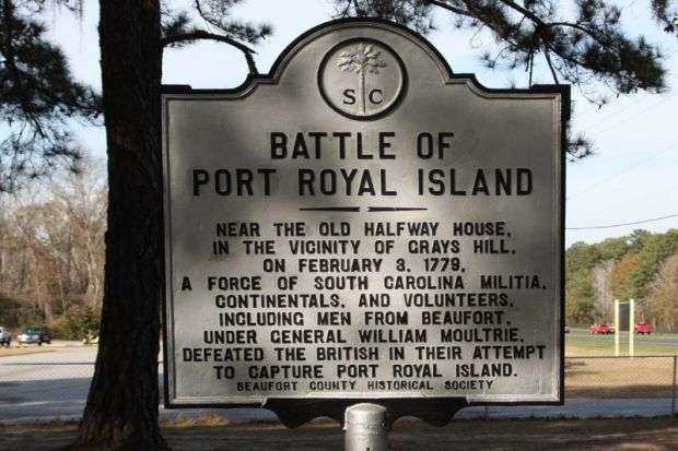 BATTLE OF PORT ROYAL ISLAND WAR MEMORIAL MARKER
