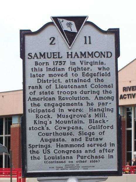 SAMUEL HAMMOND REVOLUTIONARY WAR MEMORIAL MARKER